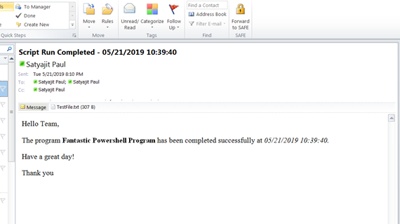 Send Email Using PowerShell